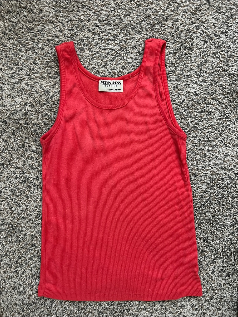 Vintage Robin Ross 1980’s Classic Red Ribbed Tank Top Women's
